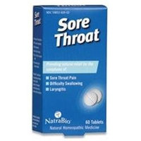Natra-bio Homeopathics Sore Throat Relief 60 Tabs