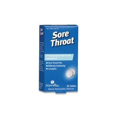 Natra-bio Homeopathics Sore Throat Relief 60 Tabs