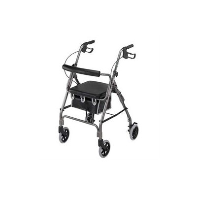 Mabis 501-2012-4100 Ultra Lightweight Aluminum Rollator - Curved Backrest - Titanium