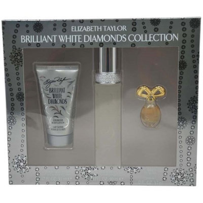 Elizabeth Taylor Brilliant White Diamonds Gift Set for Women with Bonus Celebrity Voice Ringtone, 3 pc