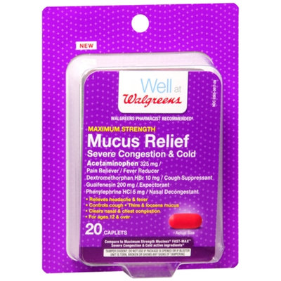 Walgreens Mucus Relief Severe Cough/Cold Capsules, 20 ea