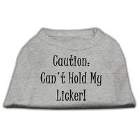 Mirage Pet Products 18-Inch Can't Hold My Licker Screen Print Shirts for Pets, XX-Large, Grey