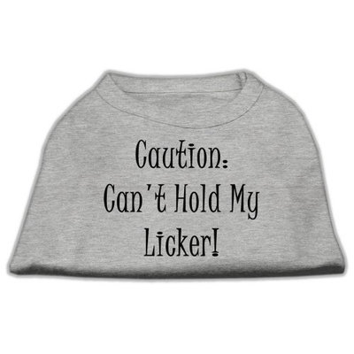 Mirage Pet Products 18-Inch Can't Hold My Licker Screen Print Shirts for Pets, XX-Large, Grey