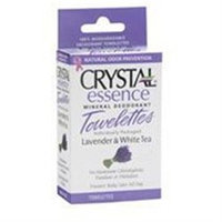 Crystal Essence Mineral Deodorant Towelettes, Lavender & White Tea, 48 Pack, Crystal Body Deodorant