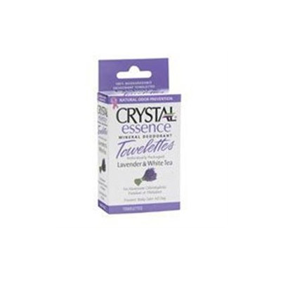 Crystal Essence Mineral Deodorant Towelettes, Lavender & White Tea, 48 Pack, Crystal Body Deodorant