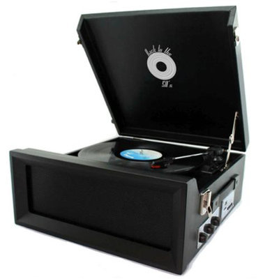 Back to the 50's Portable Vinyl 3 Speed Turntable