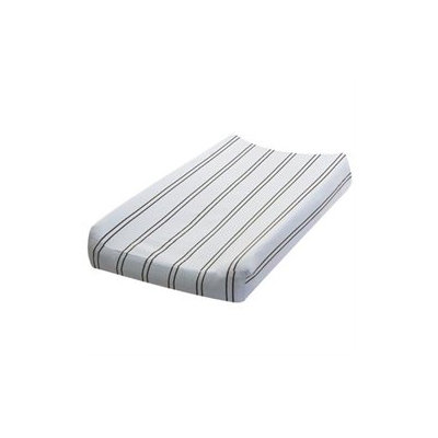 Go Mama Go Blue with Chocolate Stripes Changing Pad Cover