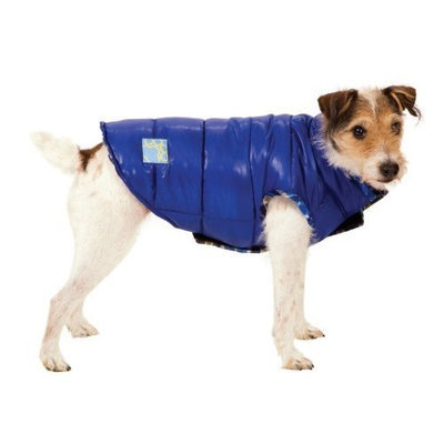 Fashion Pet Blue Reversible Puffy Dog Vest Large