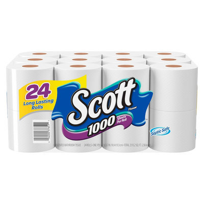 Kimberly-clark Scott 1000 Septic-Safe Toilet Paper 24 Regular Rolls