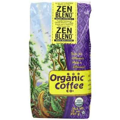 The Organic Coffee Co. Whole Bean, Zen Blend, 12 Ounce (Pack of 2)