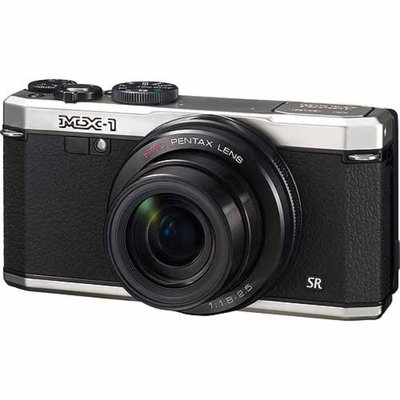 Pentax MX-1 Compact Digital Camera, Black and Silver