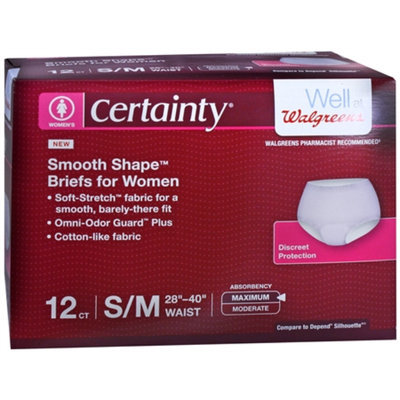 Walgreens Certainty Women's Smooth Shape Briefs Small/Medium