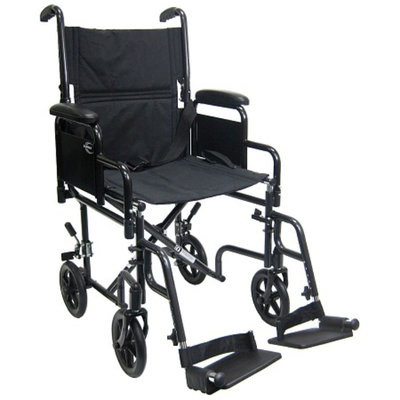 Karman 19 inch Steel Transport Chair with Removable Armrests