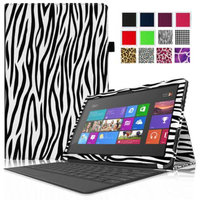 Fintie Folio Leather Case Cover for Microsoft Surface RT / Surface 2 10.6 inch Tablet, Zebra Black