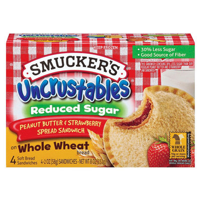 Smucker's Uncrustables Peanut Butter & Strawberry Jam Sandwich on Whole Wheat Bread 4-pc.
