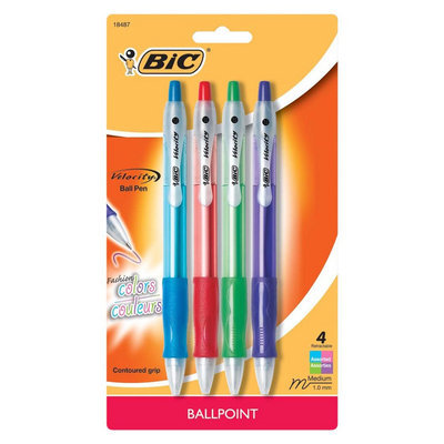 BIC Velocity Fashion Colors Ballpoint Pens 4-ct.