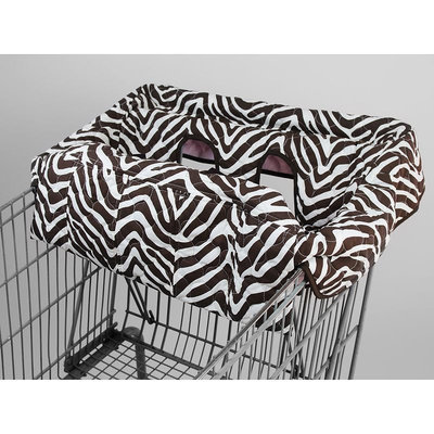 Pam Grace Creations Zebra Shopping Cart Cover (White/Black)