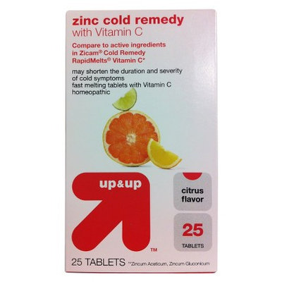 up & up Citrus Flavor Zinc Cold Remedy with Vitamin C Tablets 25-ct.