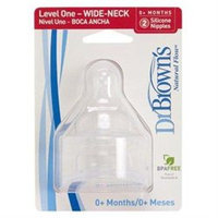 Dr Brown's Natural Flow Level 1 Wide Necked Teats Twin Pack