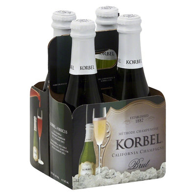 Korbel Brut California Champagne 1.87 ml, 4 pk