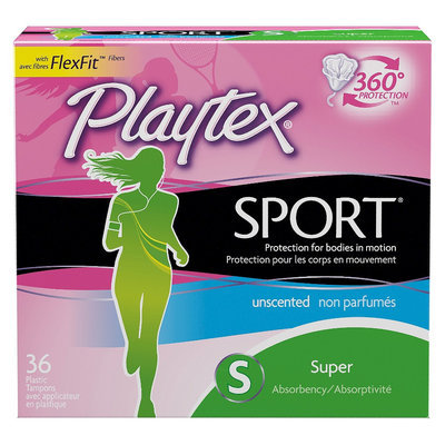 Playtex Sport Plastic Applicator Unscented Super Absorbency Tampons