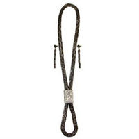 Cc Home Furnishings Set of Jet Silvertone Chain Mail with Crystal Pendant Long Necklace and Earrings