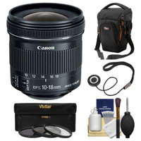 Canon EF-S 10-18mm f/4.5-5.6 IS STM Zoom Lens with Case + 3 UV/CPL/ND8 Filters + Kit for EOS 70D, 7D, Rebel T3, T3i, T4i, T5, T5i, SL1 DSLR Cameras