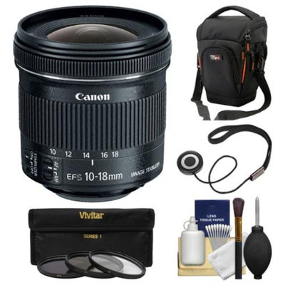 Canon EF-S 10-18mm f/4.5-5.6 IS STM Zoom Lens with Case + 3 UV/CPL/ND8 Filters + Kit for EOS 70D, 7D, Rebel T3, T3i, T4i, T5, T5i, SL1 DSLR Cameras
