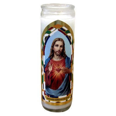 Continental Candle Corazon de Jesus Jar Candle, Vanilla Scent