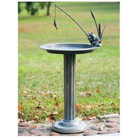 SPI Home 33302 Fishing Frog Sundial Bird Bath