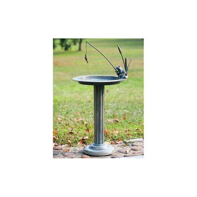 SPI Home 33302 Fishing Frog Sundial Bird Bath