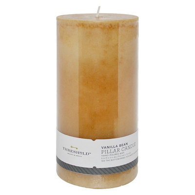 Threshold #153; Tahitian Vanilla Mottled Ivory Hand-Poured Pillar Candle 3