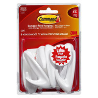 3M Command Damage-Free Hanging Hooks 6-pk.