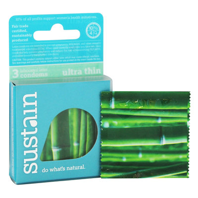Sustain - Lubricated Latex Ultra-Thin Condoms - 3 Pack