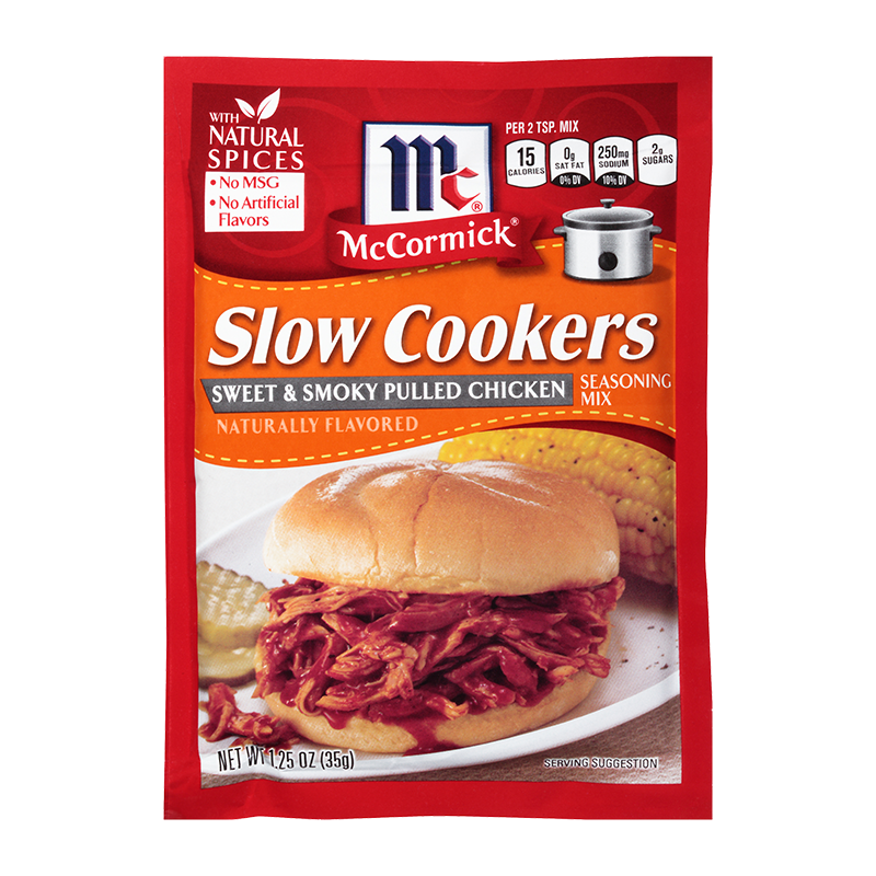 McCormick® Slow Cookers Sweet & Smoky Pulled Chicken Seasoning Mix