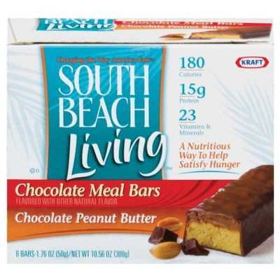 South Beach Diet South Beach Living Chocolate Meal Replacement Bar, Chocolate Peanut Butter Bars, 6-Count, 1.76-Ounce (Pack of 2)