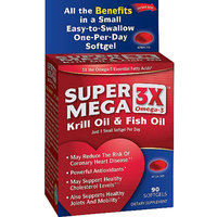 Super Mega 3x Omega-3 Krill Oil & Fish Oil Softgels
