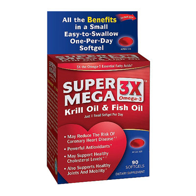 Super Mega 3x Omega-3 Krill Oil & Fish Oil Softgels