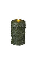 Delighted Home MC-W6G Hand-Waxed Battery-Operated 6 in. Green MC Pillar Candle