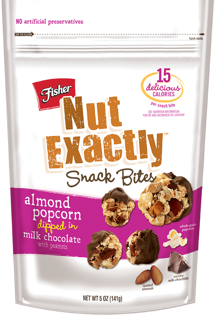 FISHER NUT EXACTLY® Snack Bites - Almond Popcorn dipped in Milk Chocolate