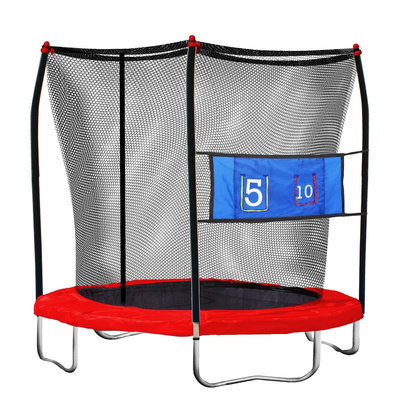Skywalker Trampoline Skywalker Round Kids Trampoline Jump-N-Toss with Enclosure - 8'