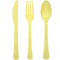 Hanna K Signature Hanna K. Signature 81365 Yellow Heavyweight Cutlery Combo - 576 Per Case