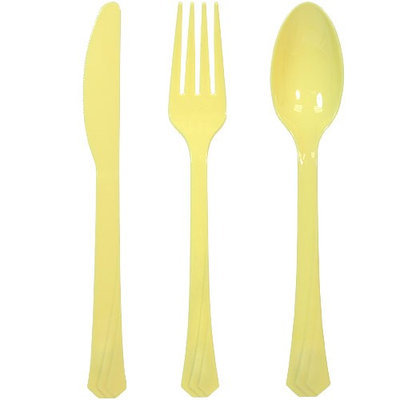 Hanna K Signature Hanna K. Signature 81365 Yellow Heavyweight Cutlery Combo - 576 Per Case