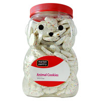 Stauffer Biscuit Company Market Pantry Frosted White Fudge Animal Cookie Jug 44 oz