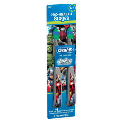 Oral-B Pro-Health Stages Kids Manual Toothbrush featuring Marvel Avengers with Disney MagicTimer App by
