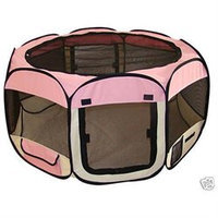 Bestpet Pink Pet Dog Cat Tent Puppy Playpen Exercise Pen Crate