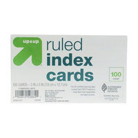 up & up Ruled Index Cards 3 in. x 5 in. - White - 100ct