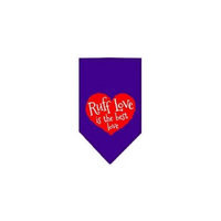 Ahi Love is a Four Leg Word Screen Print Bandana Purple Large
