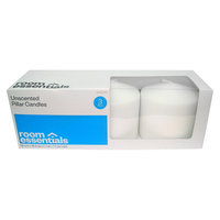 Room Essentials White Unscented Pillar Candles 3ct