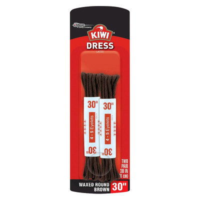 Kiwi Tye Rite Waxed Dress Laces - Brown 30